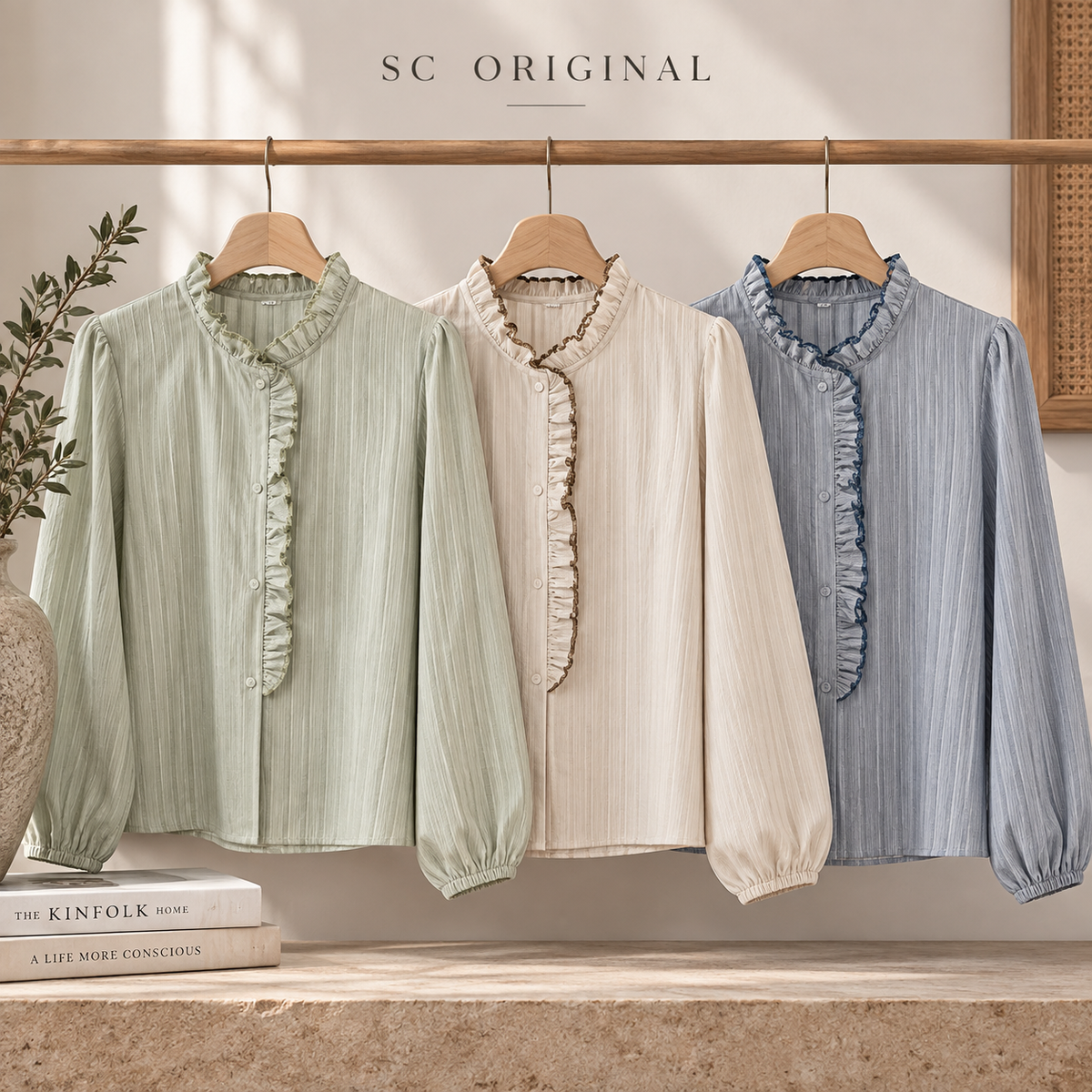 Blusa volante azul