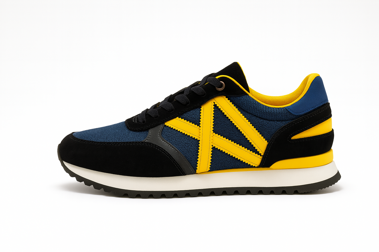 Zapatillas deportivas Negras, azules y amarillas