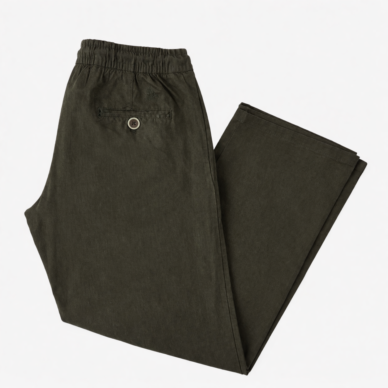 Pantalón largo de lino kaki