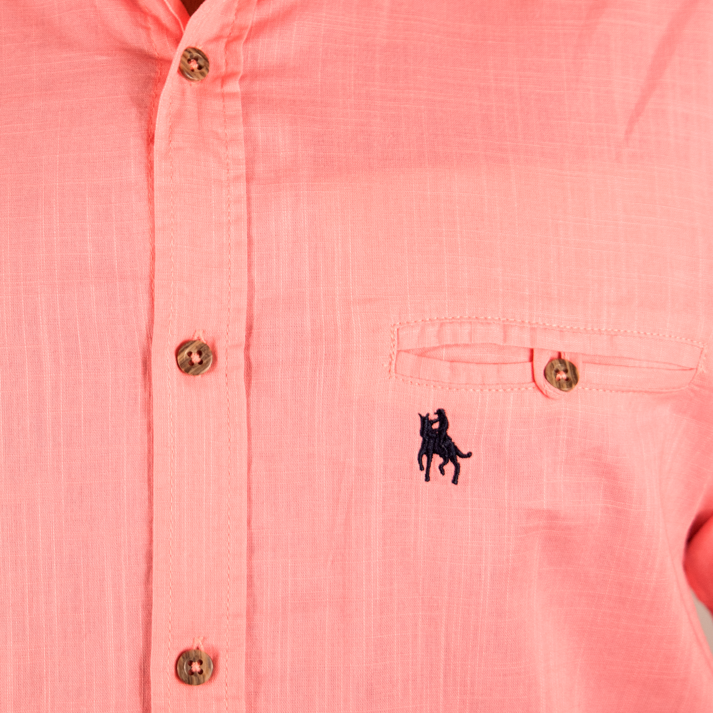 Camisa Hombre Lino Coral