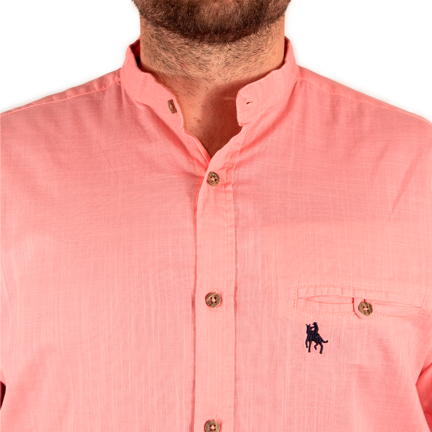 Camisa Hombre Lino Coral