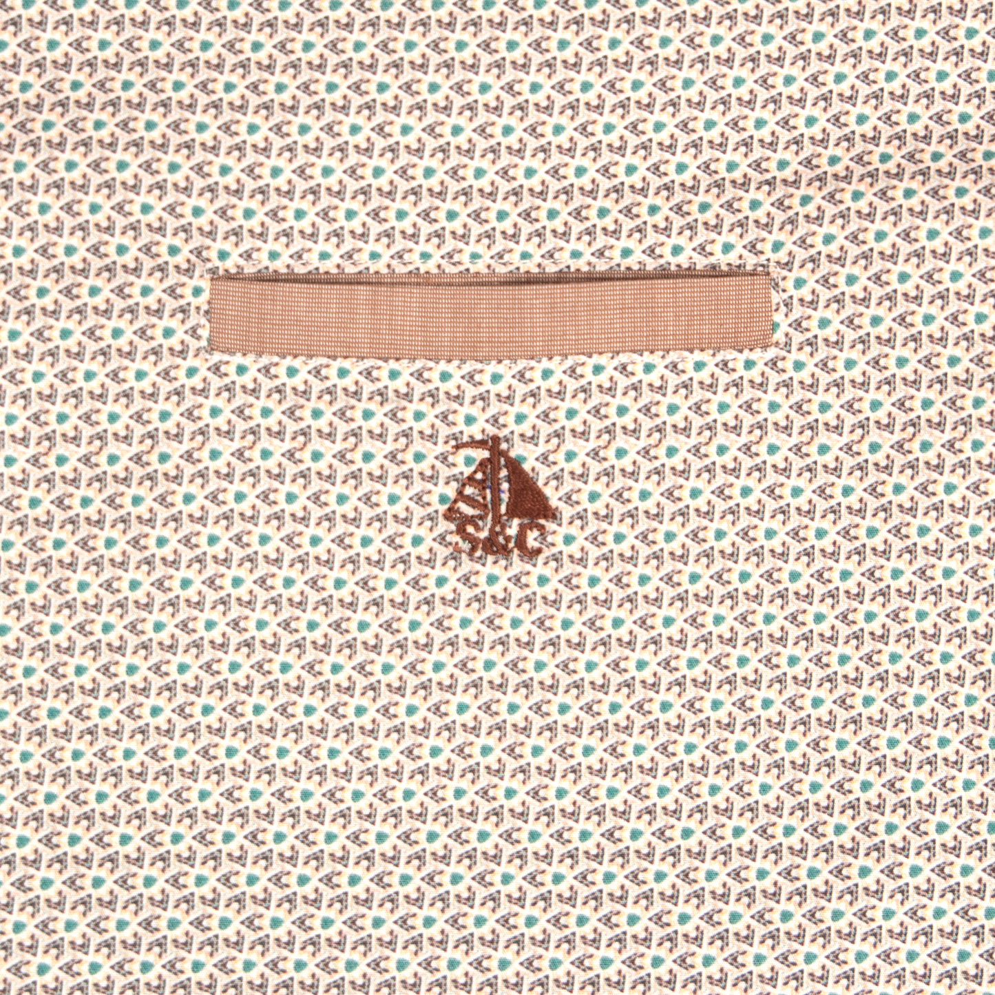 Camisa Hombre Manga Larga estampado Beige