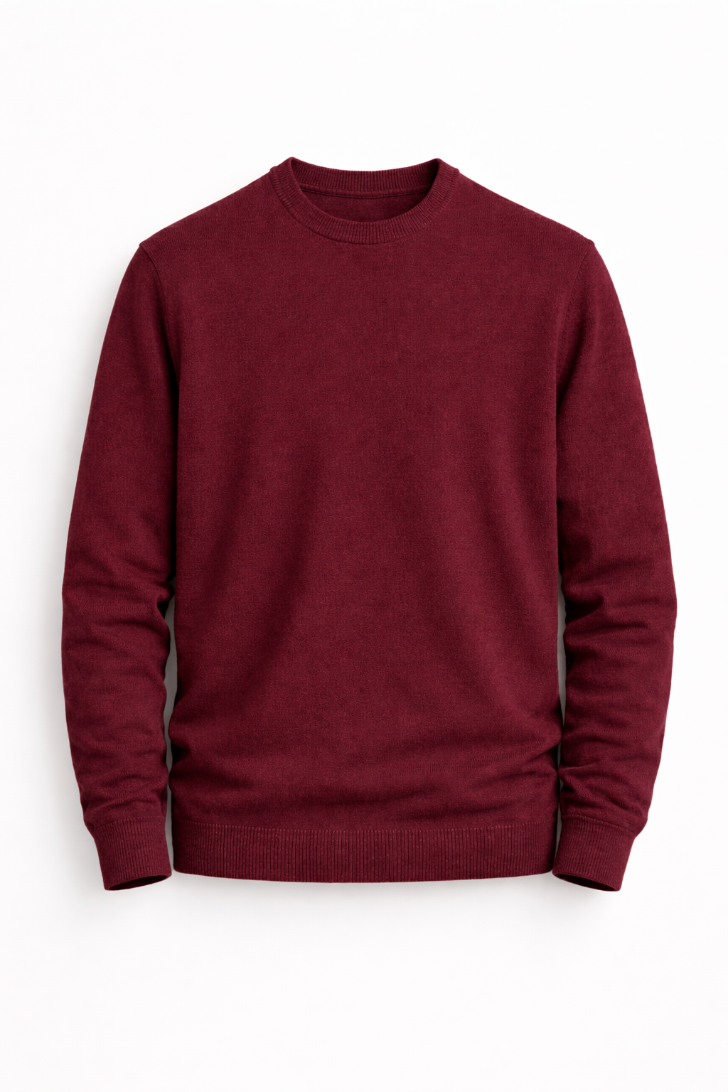 Jersey cuello redondo básico Granate