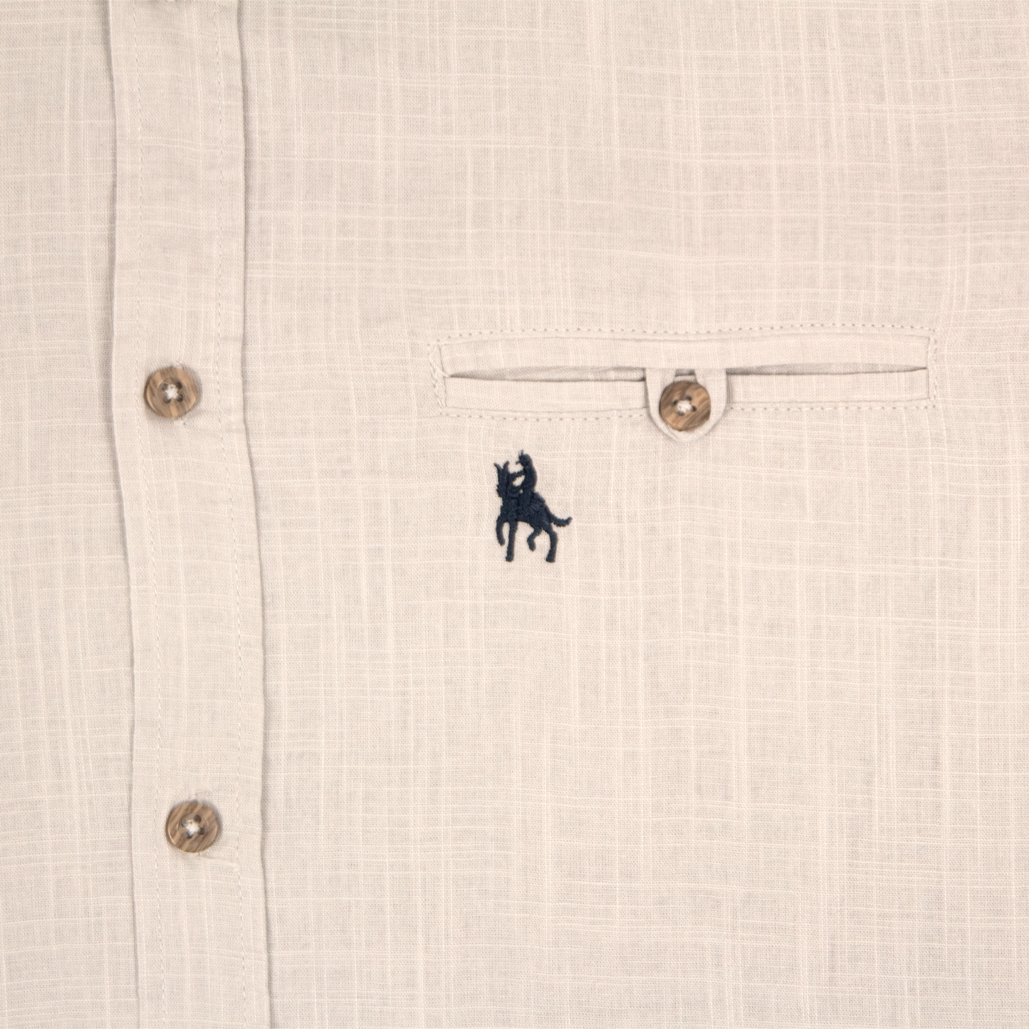 Camisa tipo lino cuello mao Gris