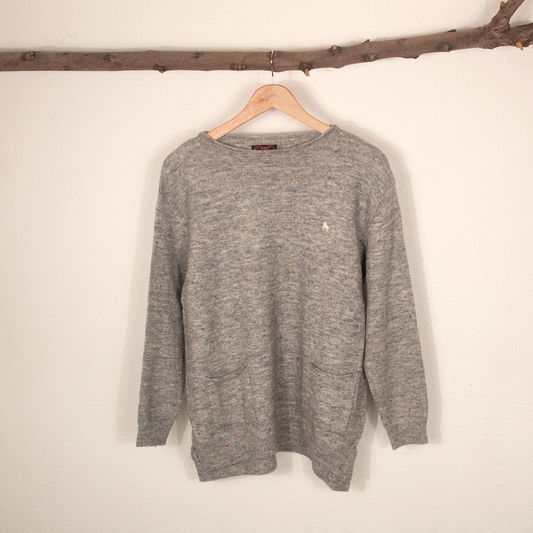 Jersey de Mujer Oversize Gris con Bolsillos