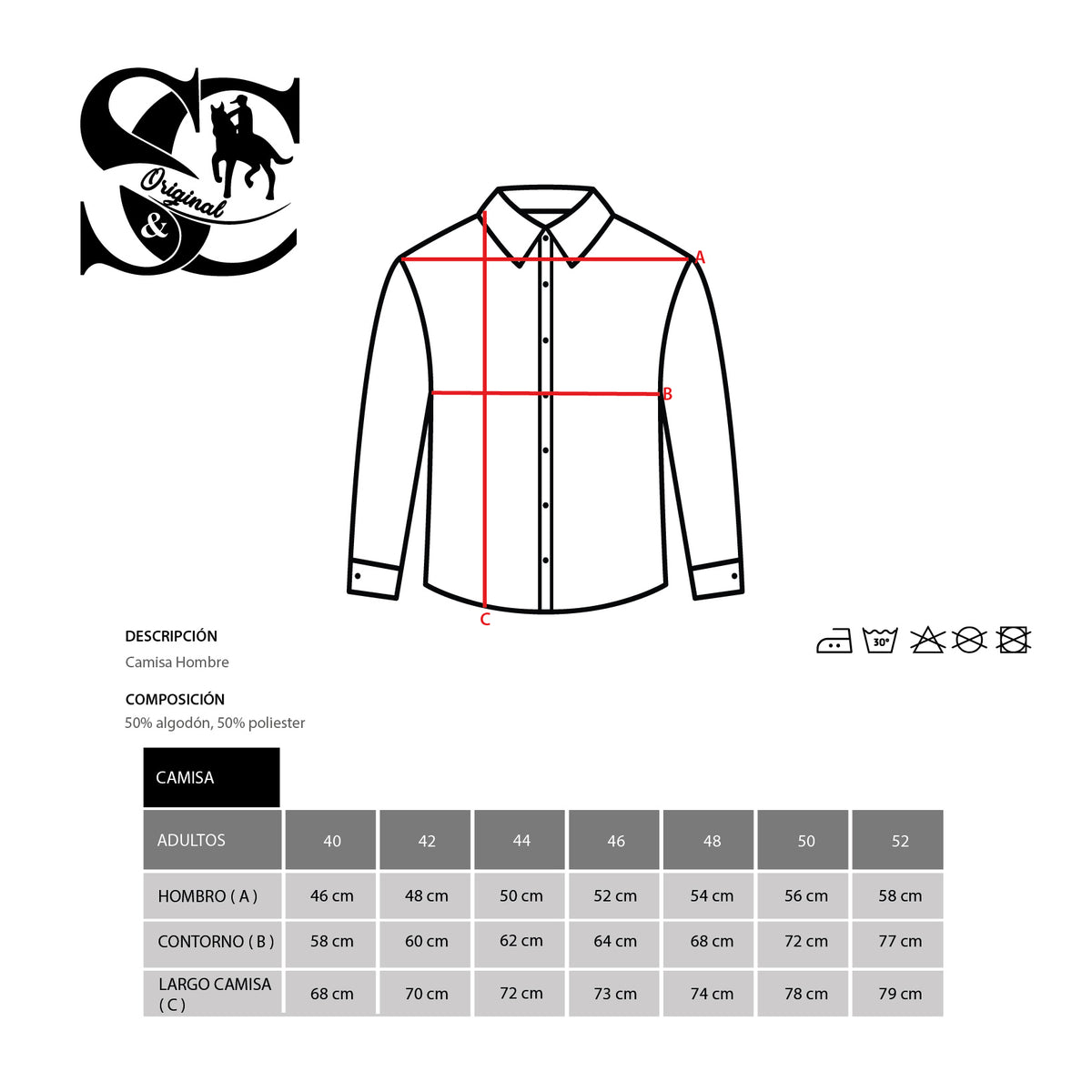 Camisa hombre manga larga CC cuadros granates y azules