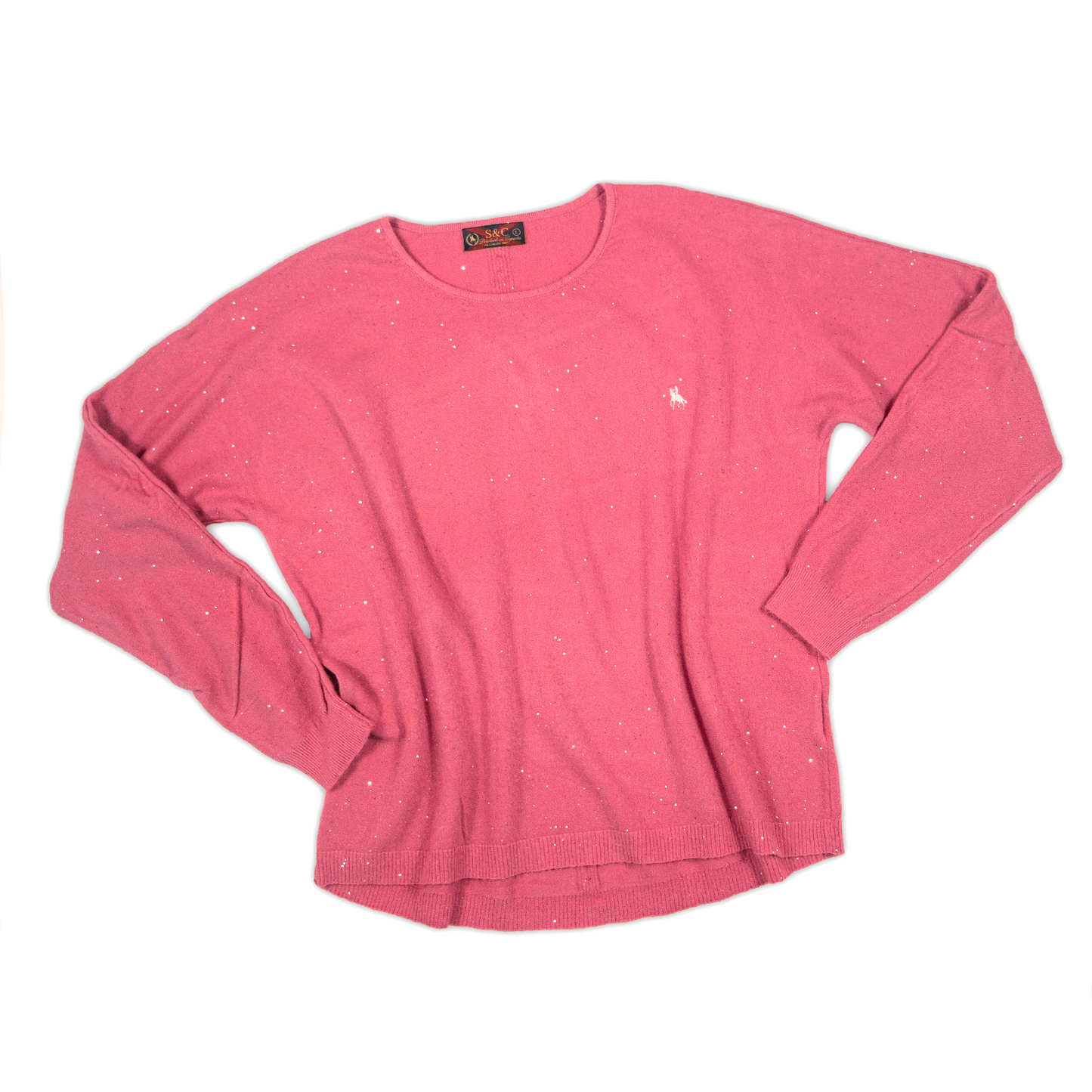 Jersey Mujer Rosa Destellos con Detalles de Corazones