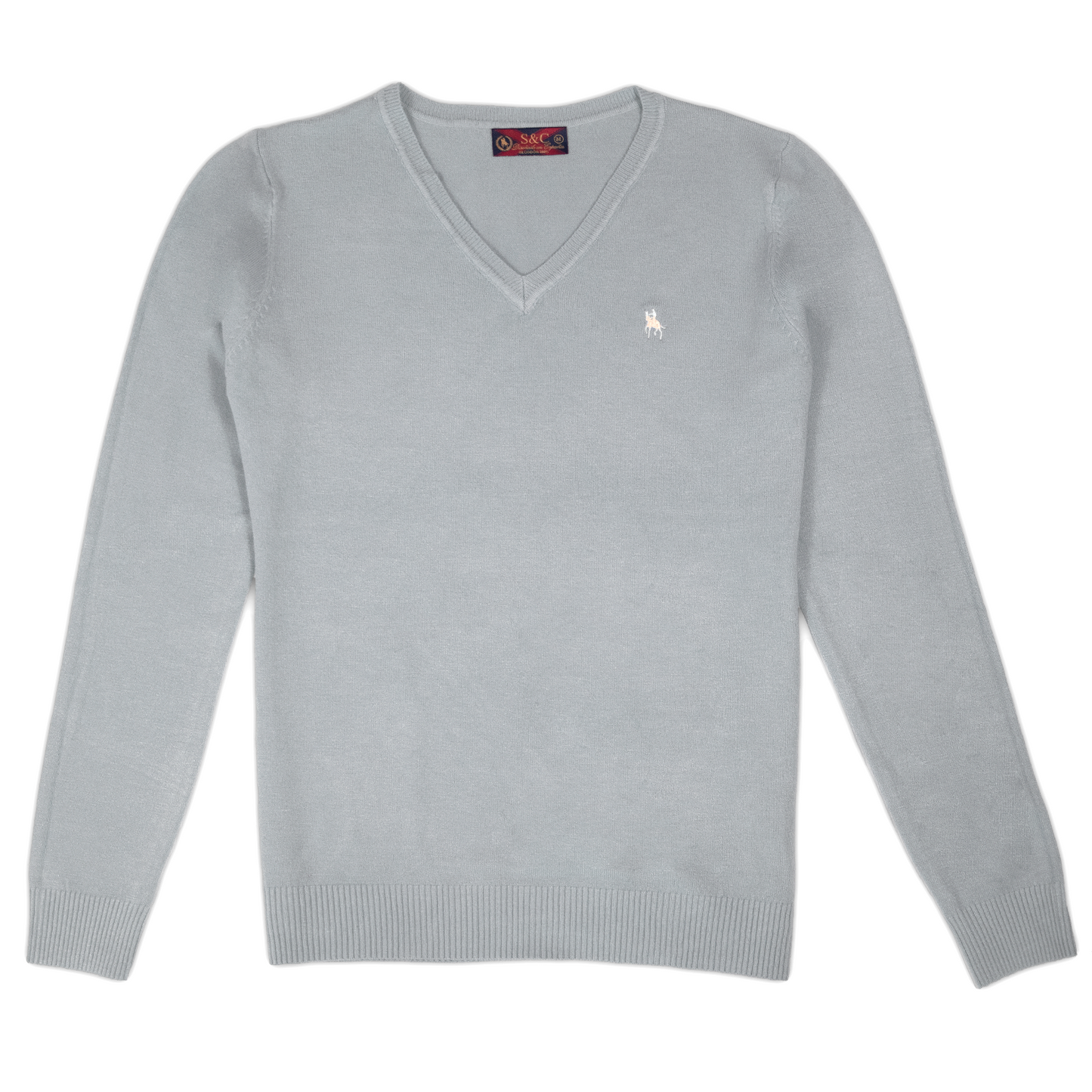 Jersey Mujer Cuello Pico Gris