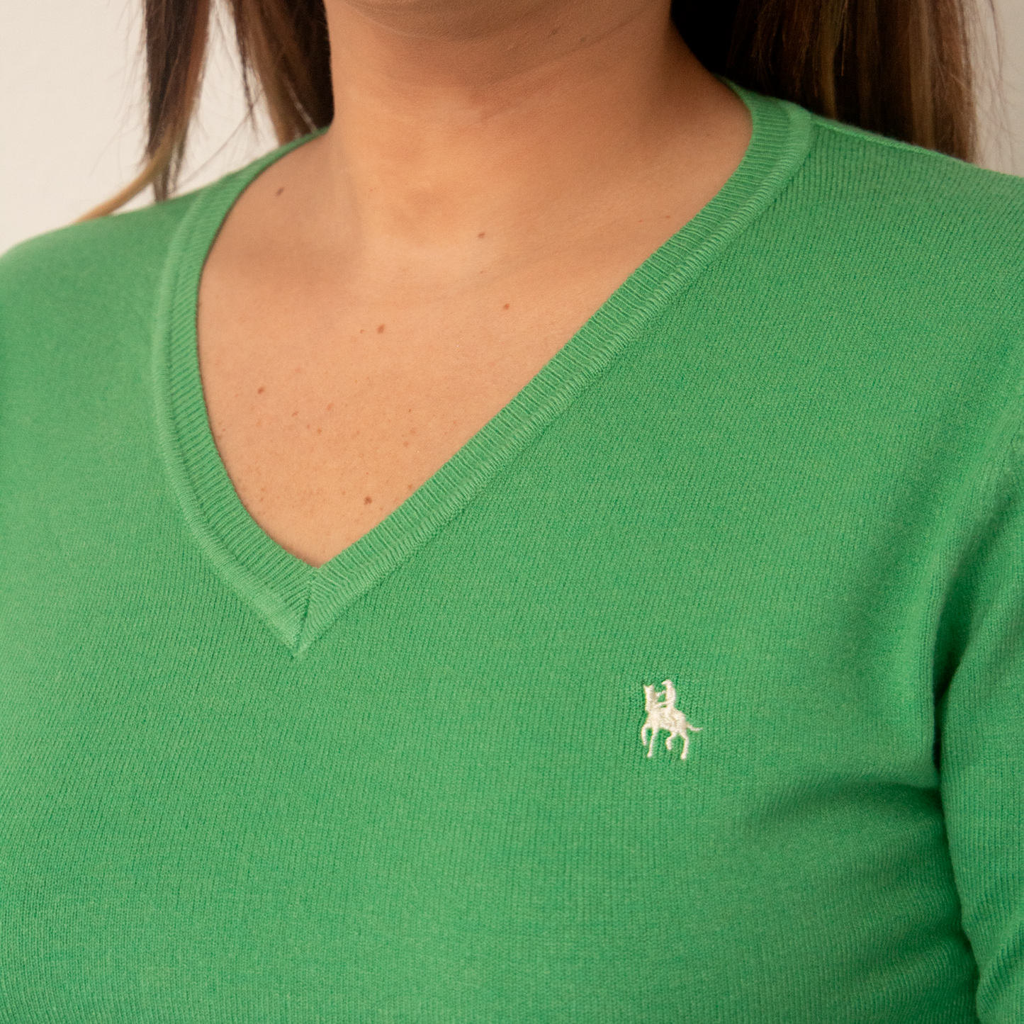 Jersey Mujer Cuello Pico Naranja