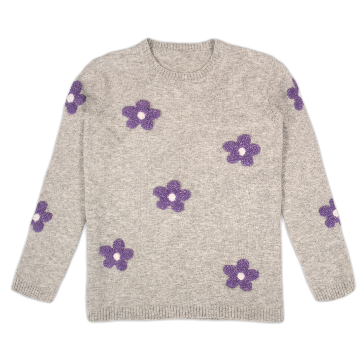 Jersey Mujer Gris Flores