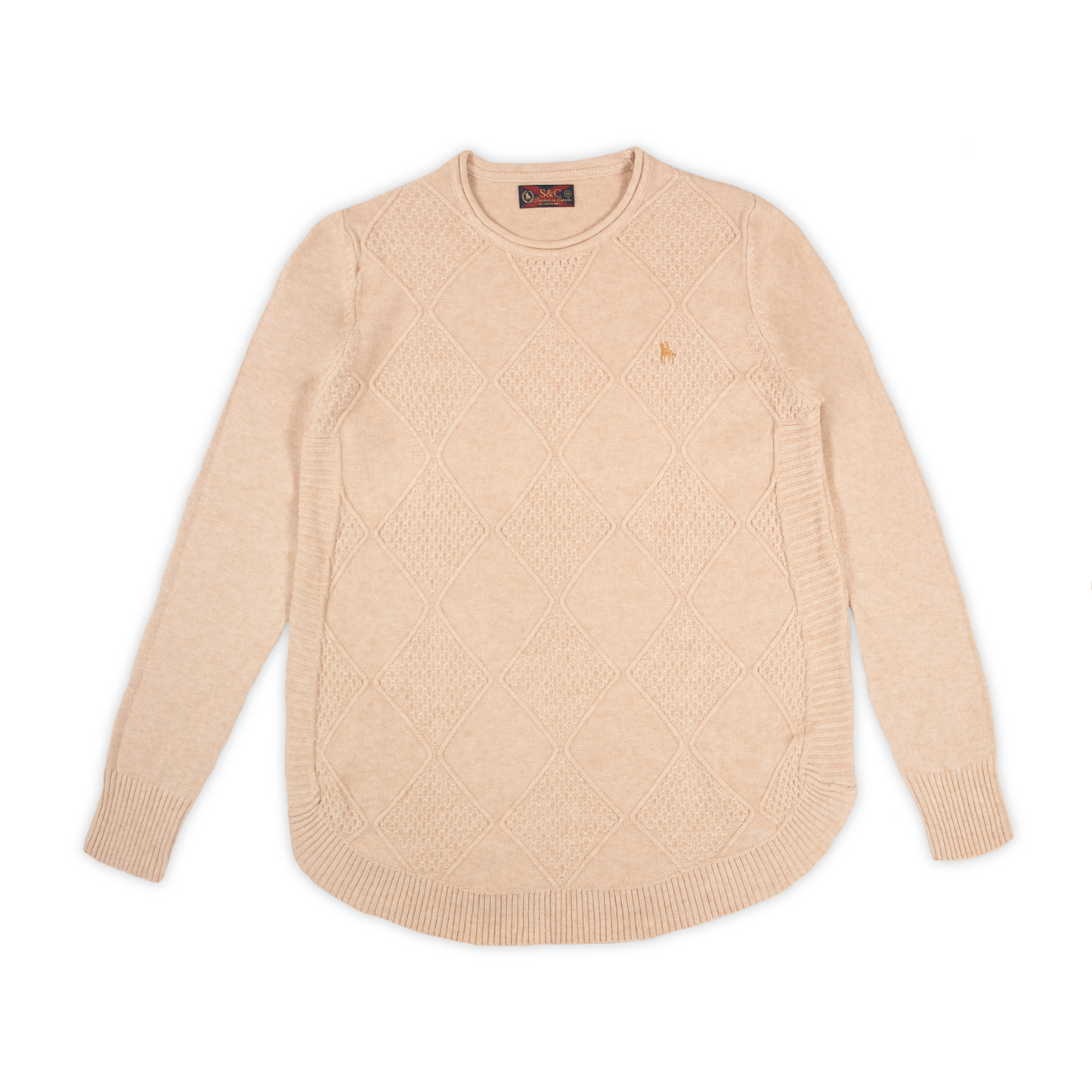 Jersey Mujer Textura Rombos Beige