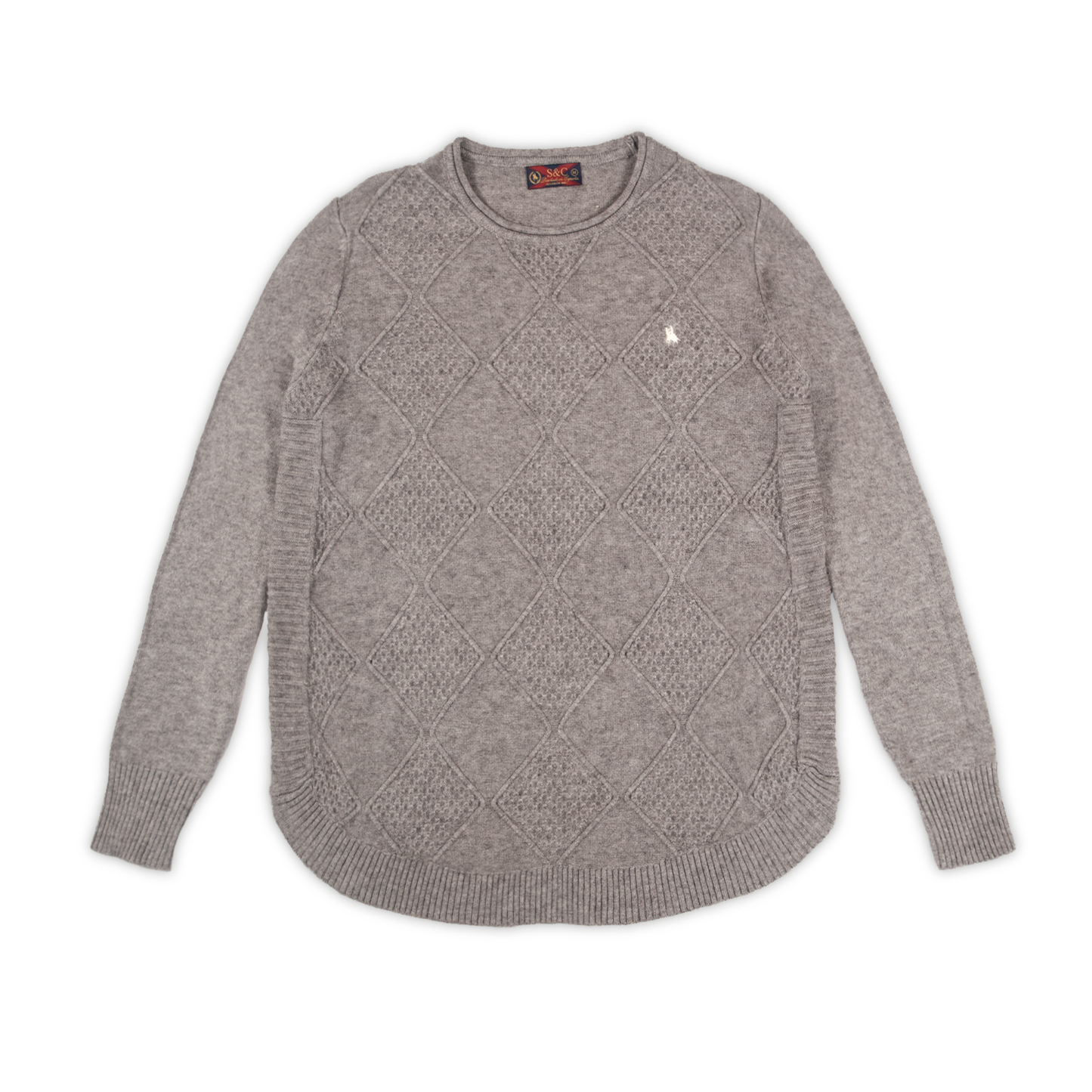 Jersey Mujer Textura Rombos Gris