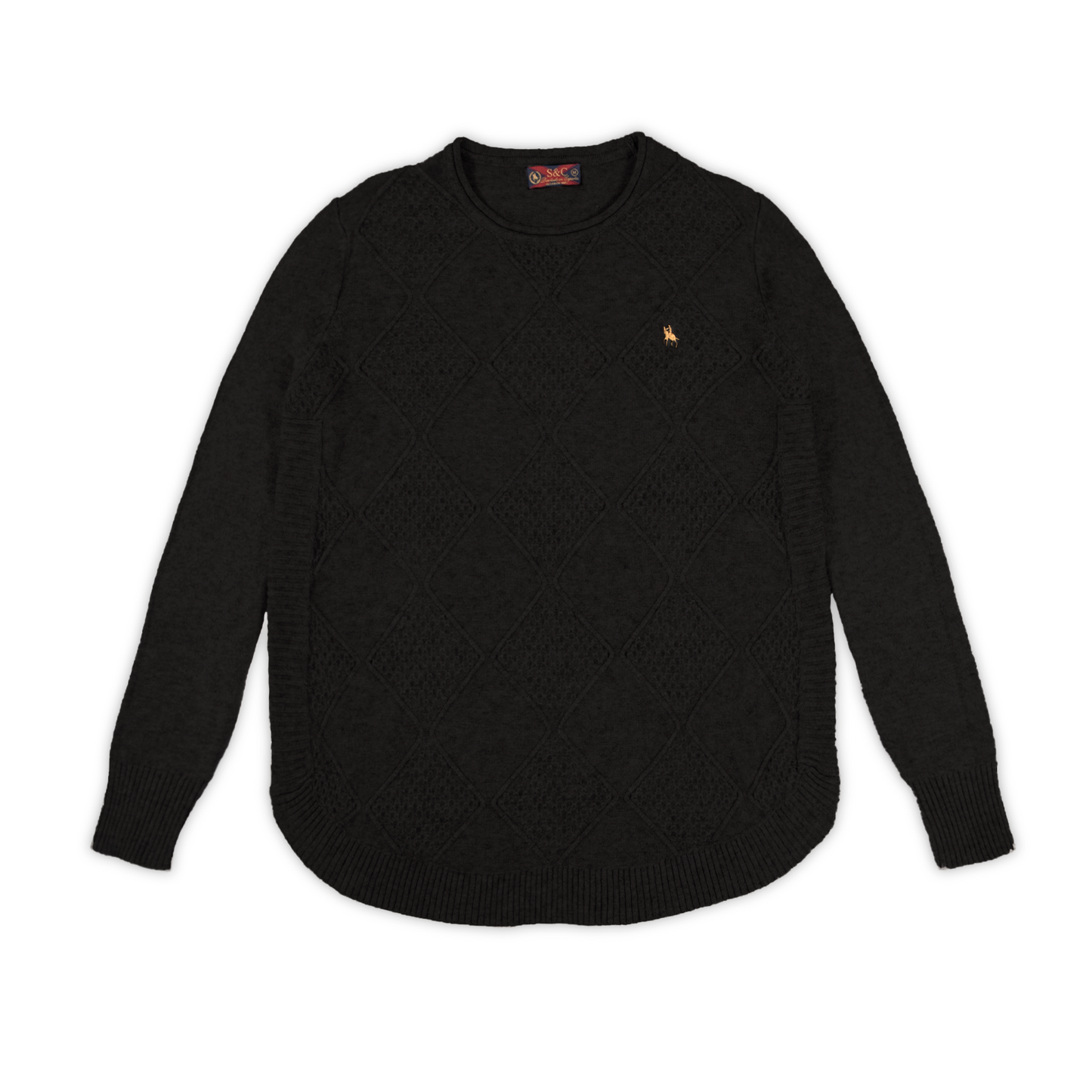 Jersey Mujer Textura Rombos Negro