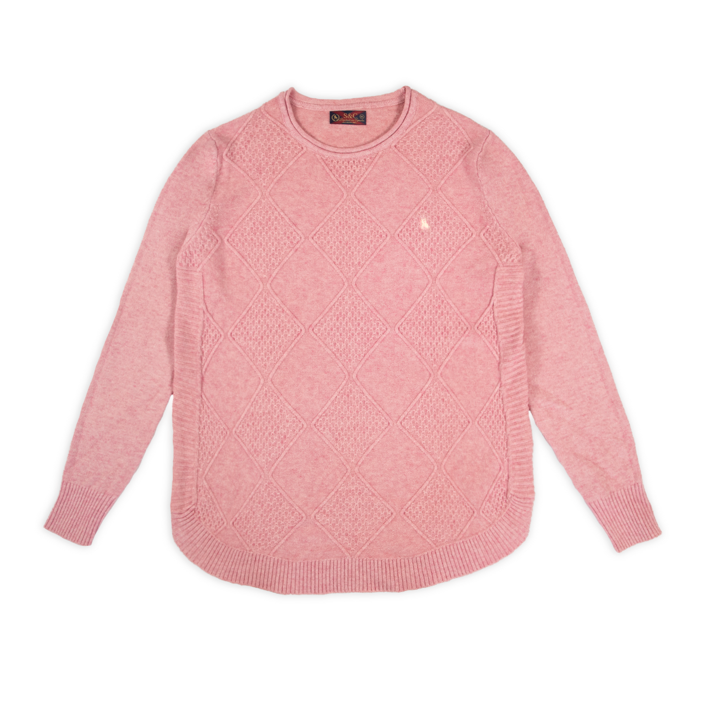 Jersey Mujer Textura Rombos Rosa