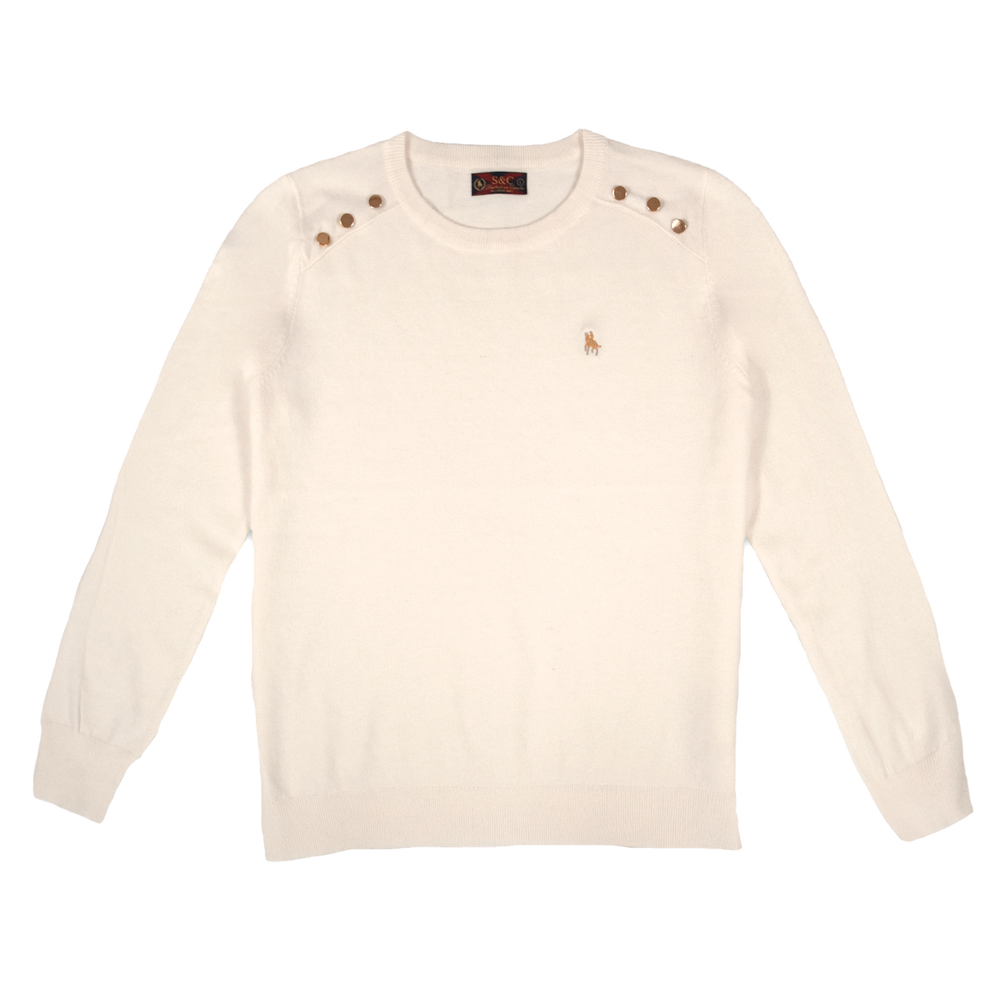 Jersey de Mujer Blanco Roto Chapas