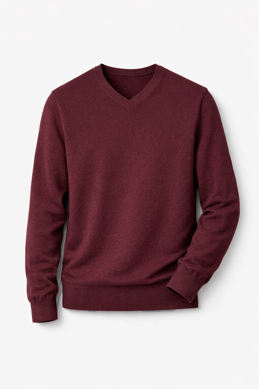 Jersey cuello pico básico Granate