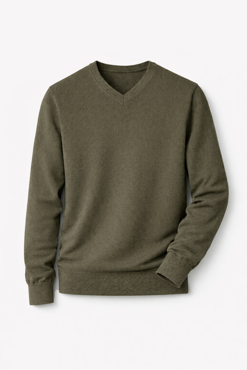 Jersey cuello pico básico Kaki