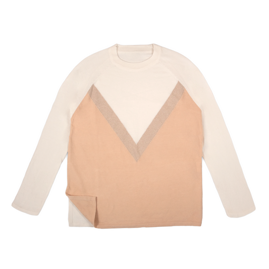 Jersey de Mujer Beige con Detalle en Forma de Triángulo
