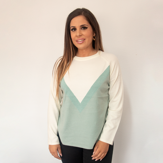 Jersey de Mujer Verde con Detalle en Forma de Triángulo