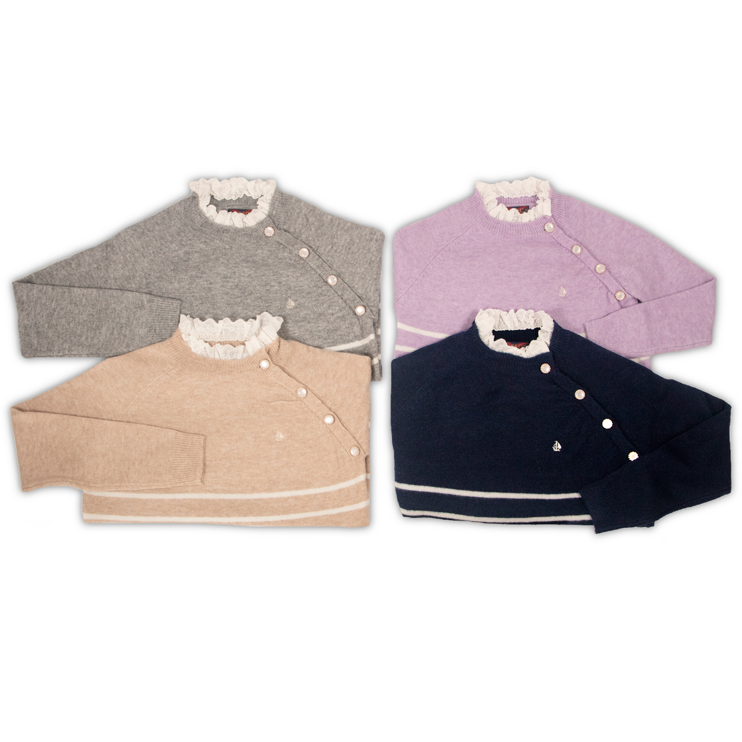 Jersey de Mujer Cuello Camisa Lila