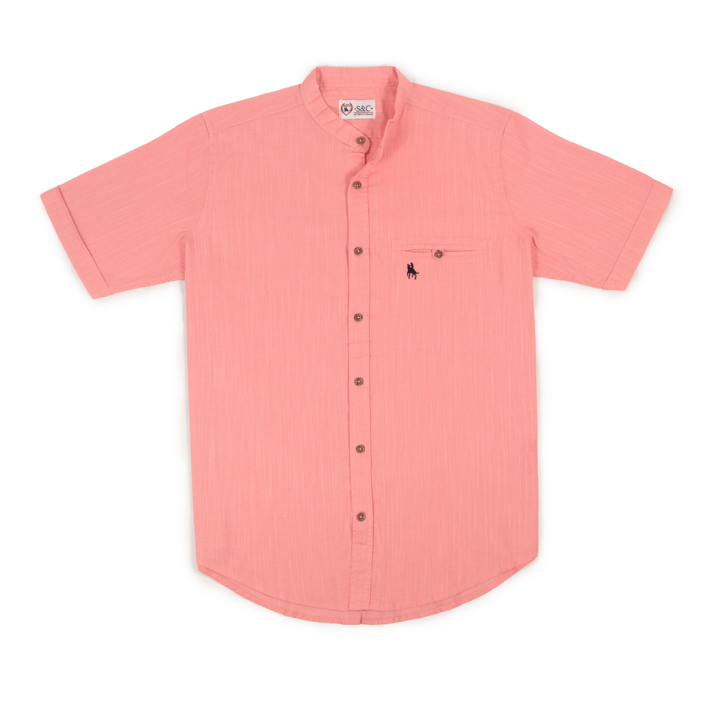 Camisa Hombre Lino Coral