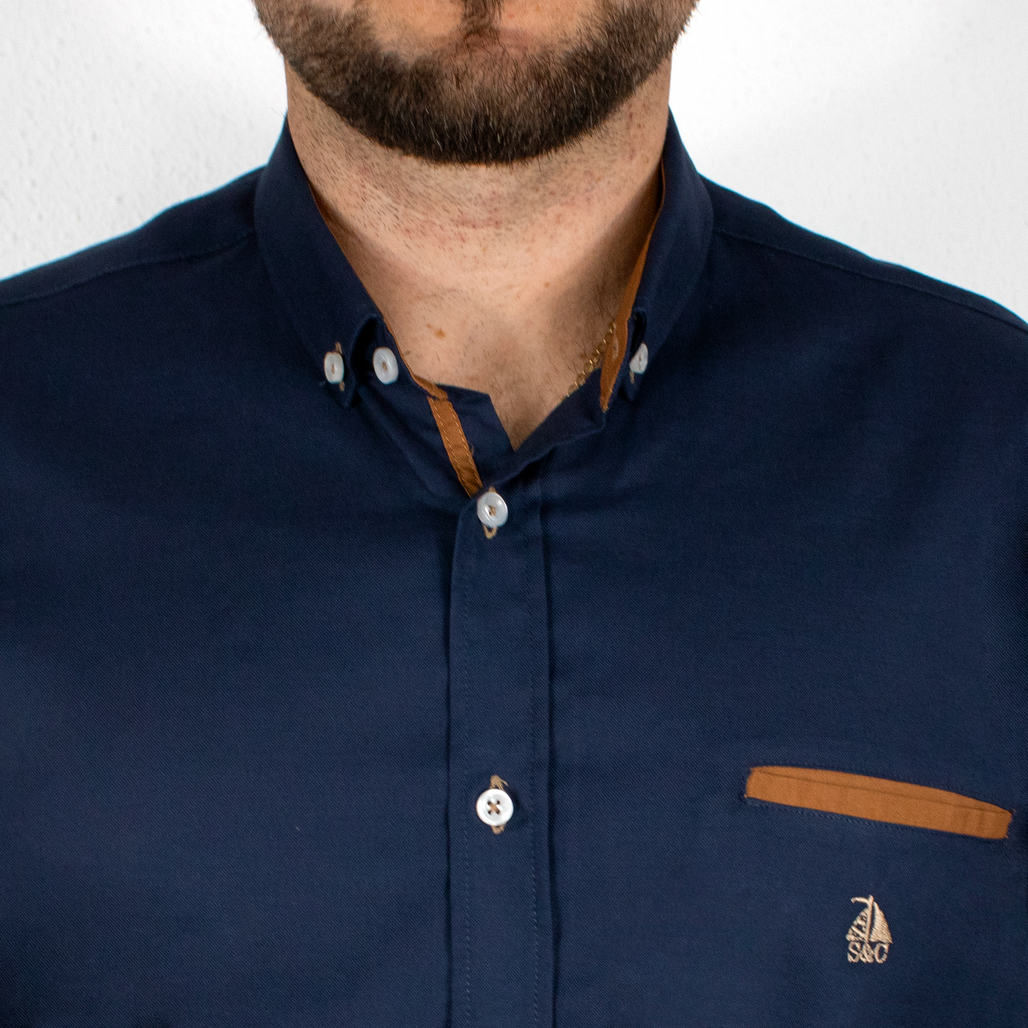 Camisa Hombre Manga Larga Marina Lisa