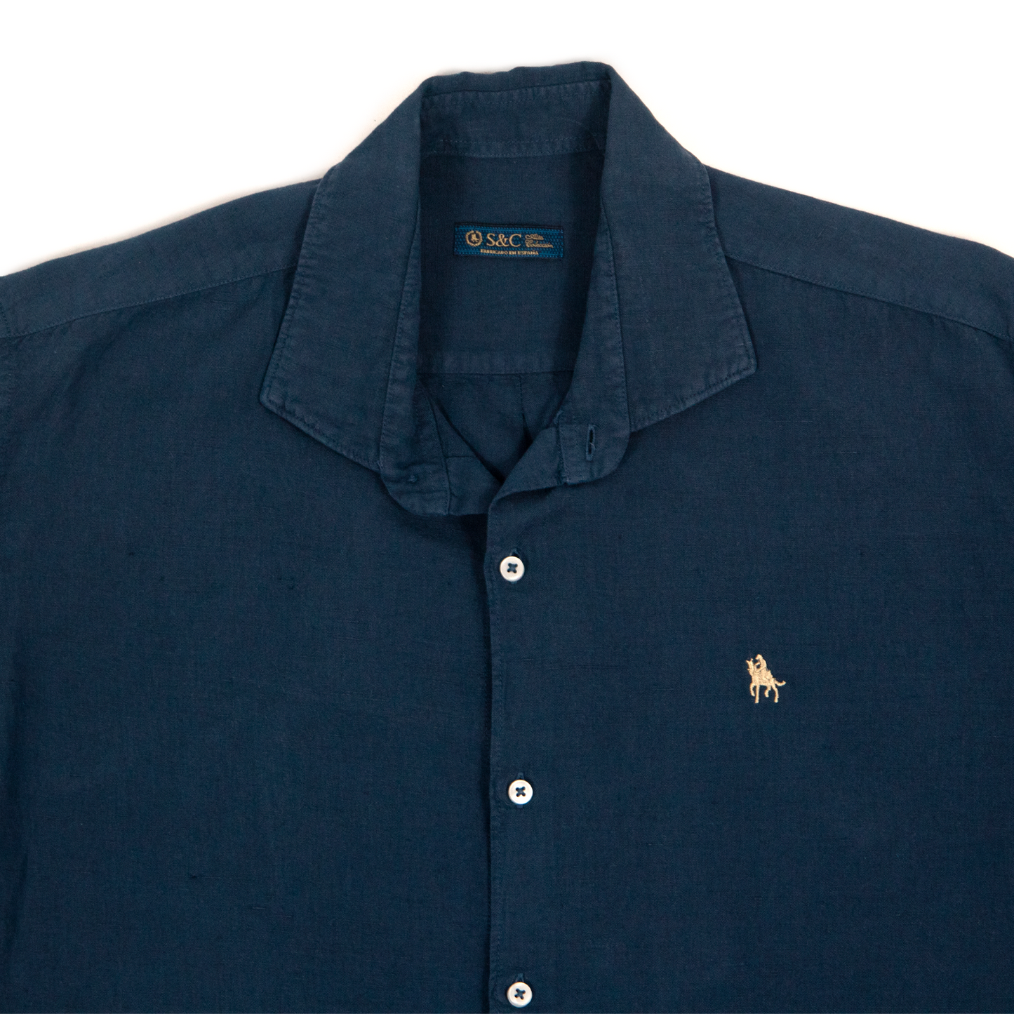 Camisa lino Marino