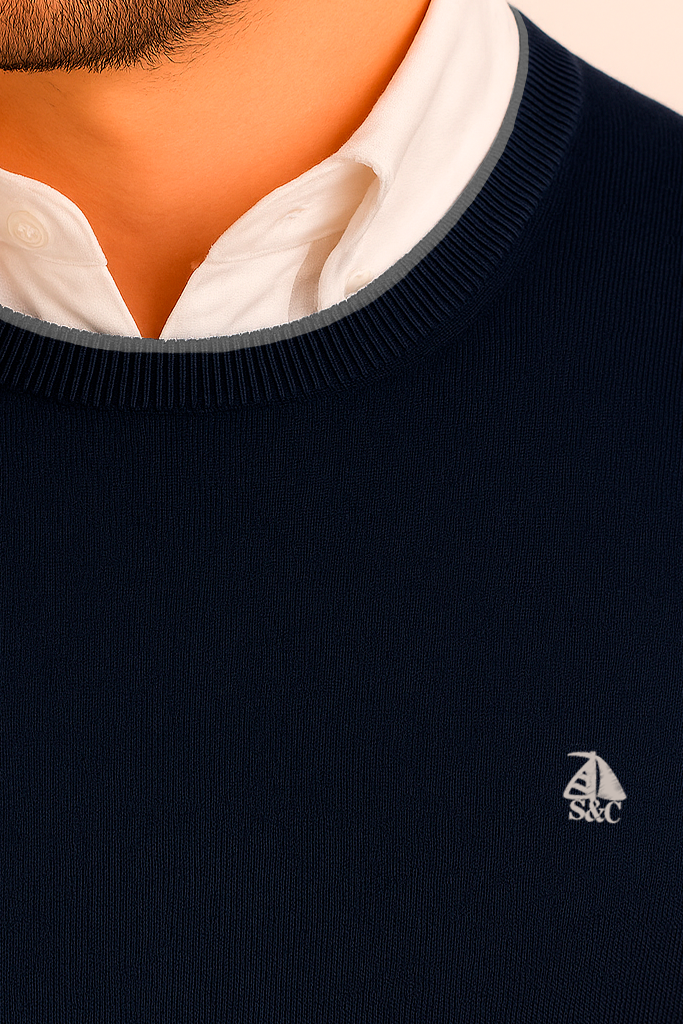 Jersey cuello redondo Marino