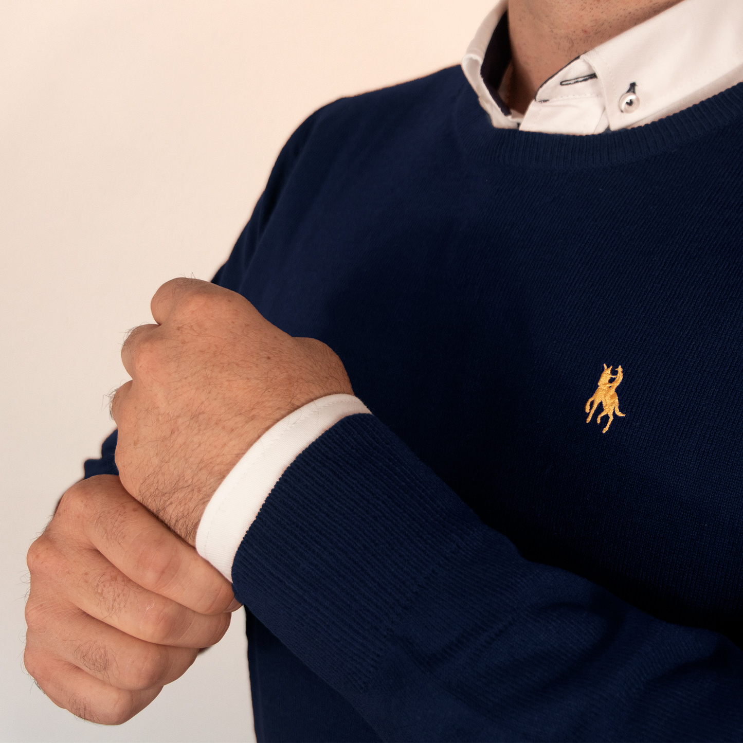 Jersey Hombre Azulón Cuello Redondo Básico