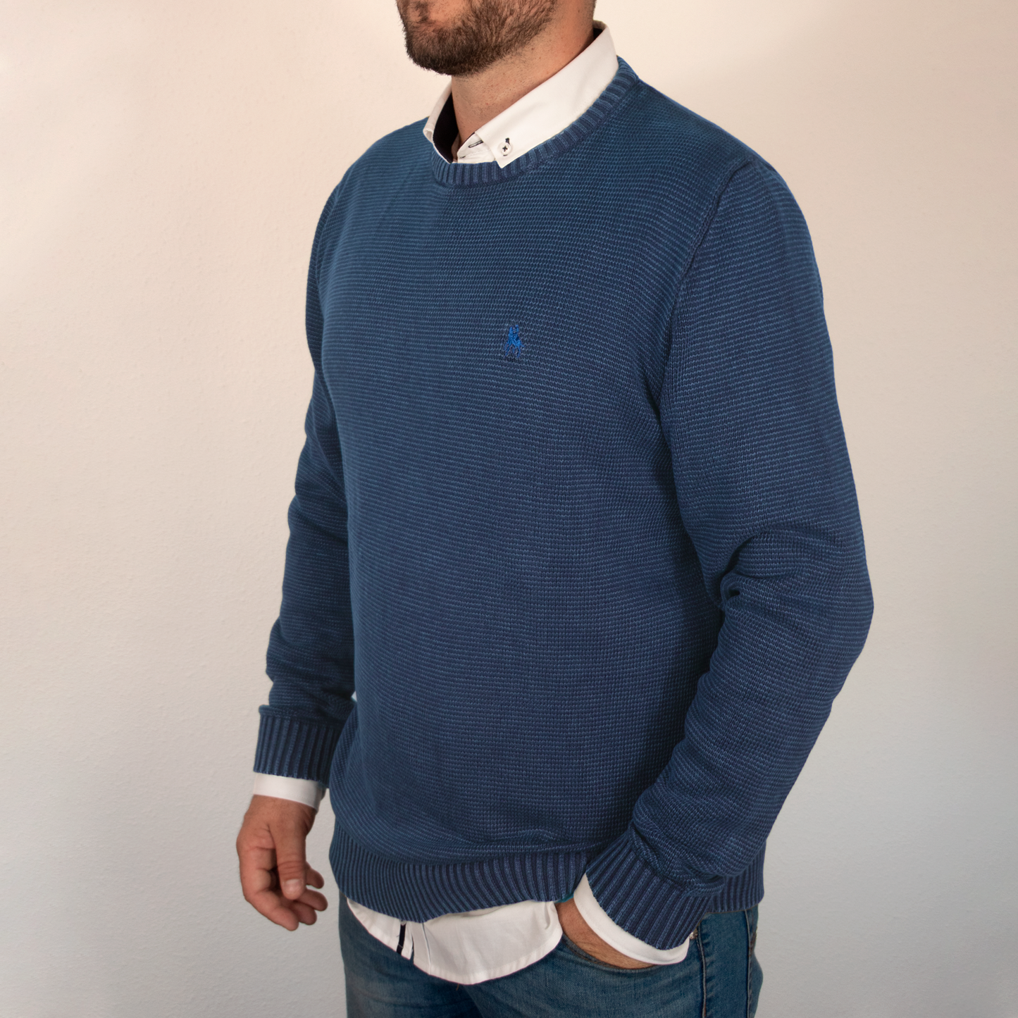 Jersey Hombre Punto Azul