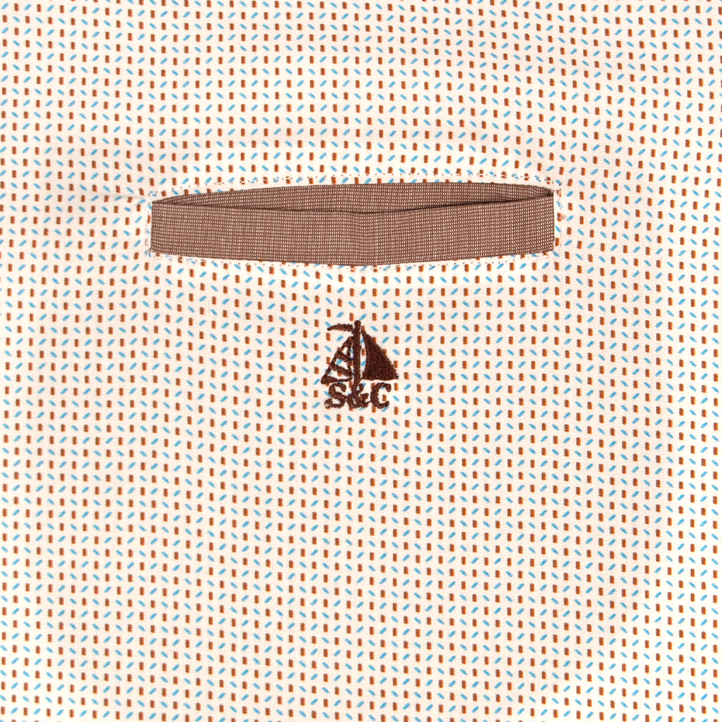 Camisa Hombre Manga Larga estampado Marrón