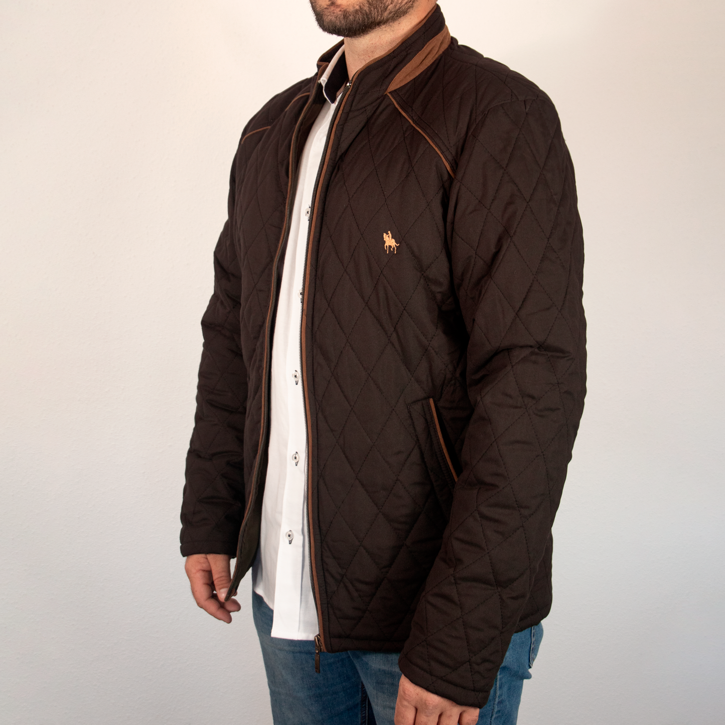 Chaqueta rombos Marrón