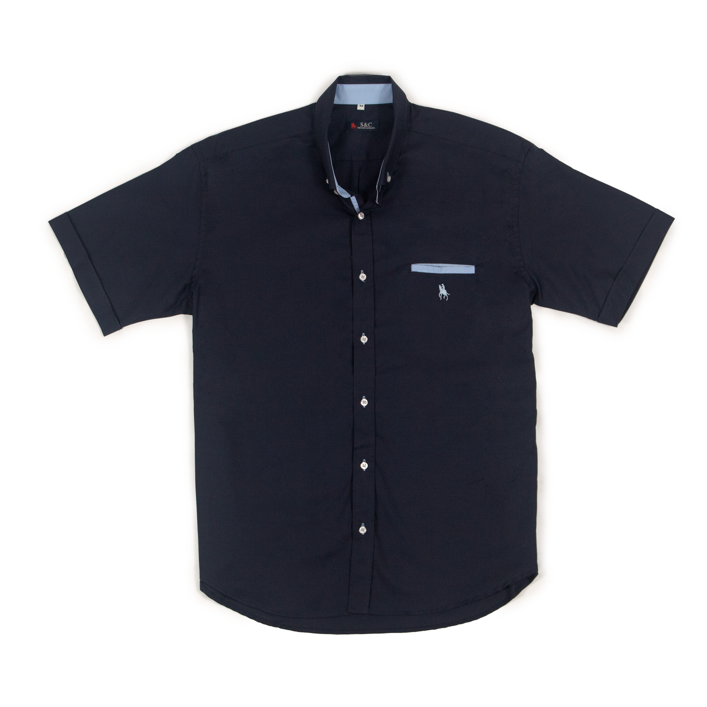 Camisa Hombre Manga Corta Marina