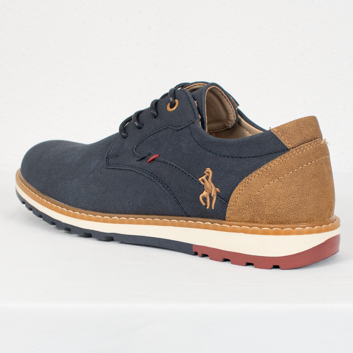 Zapato casual hombre azul marino con camel