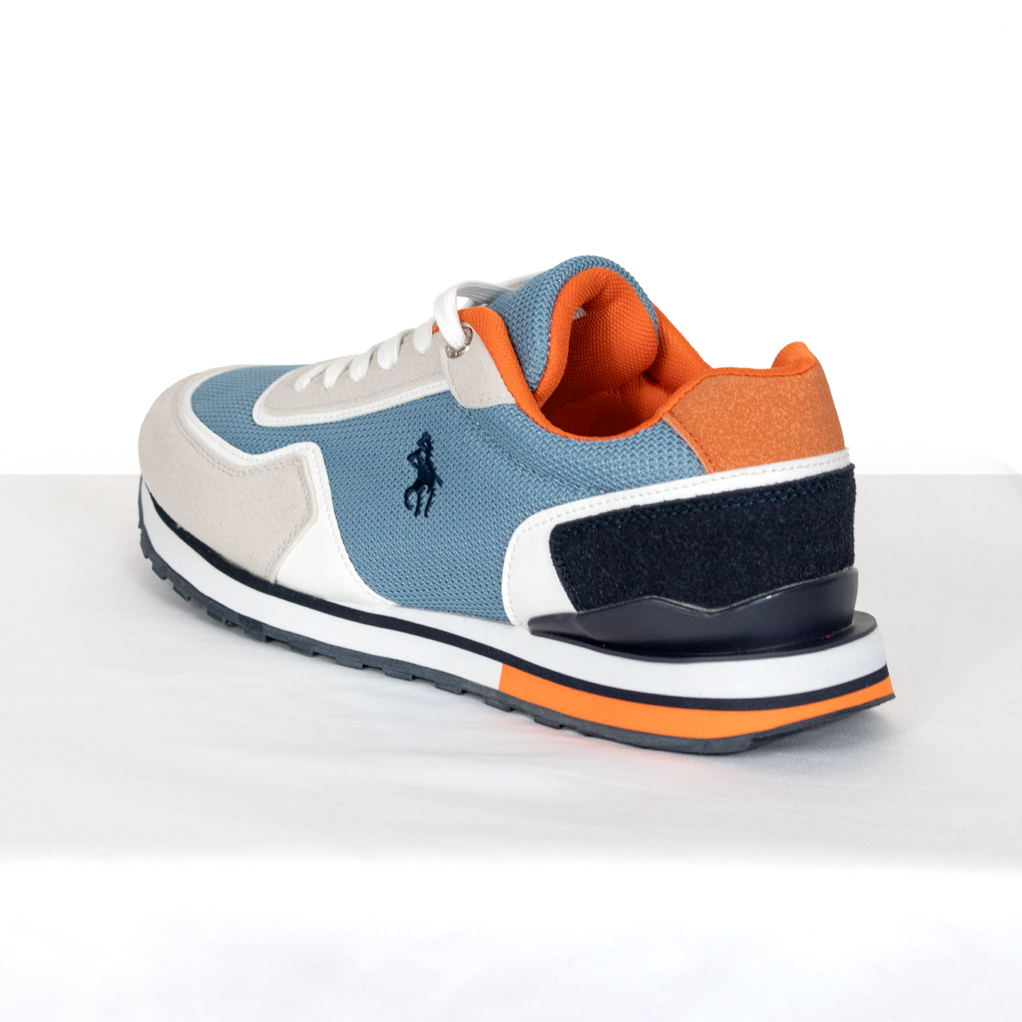 Zapatilla hombre azul y naranja