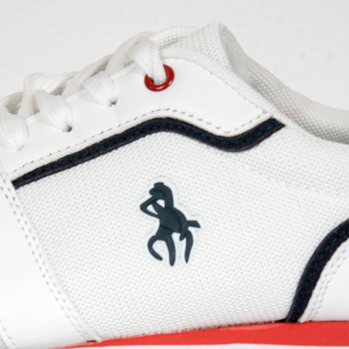 Zapatilla hombre blanca con rojo