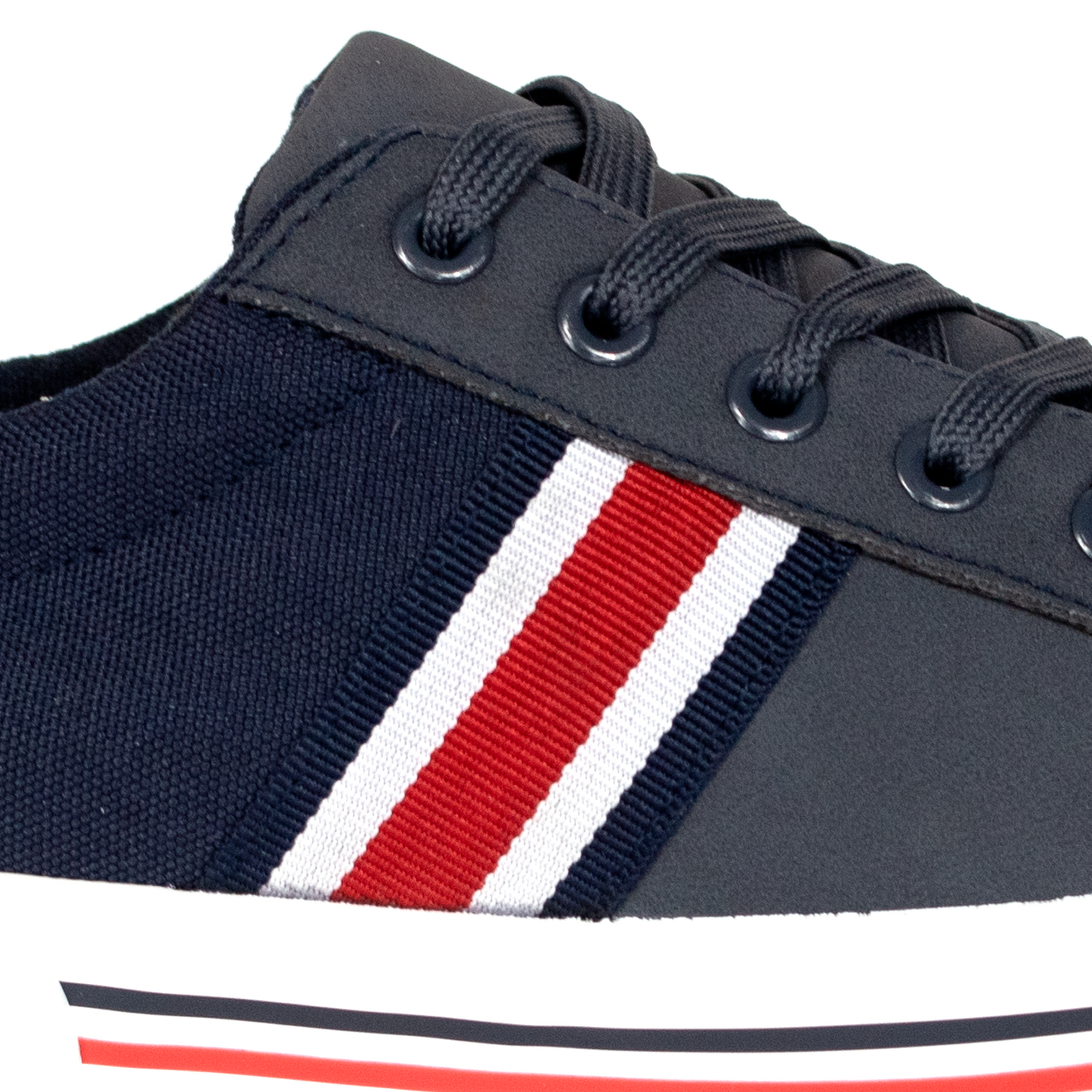 Zapatilla ligera marino con blanco y rojo