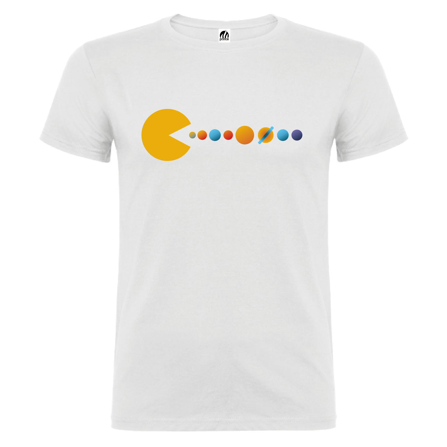 Camiseta Manga Corta Hombre Personalizada "Pac Man Planetas"