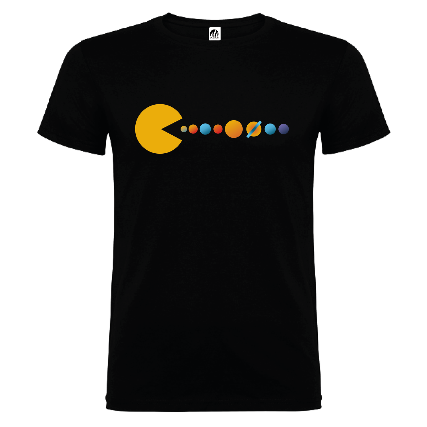 Camiseta Manga Corta Hombre Personalizada "Pac Man Planetas"