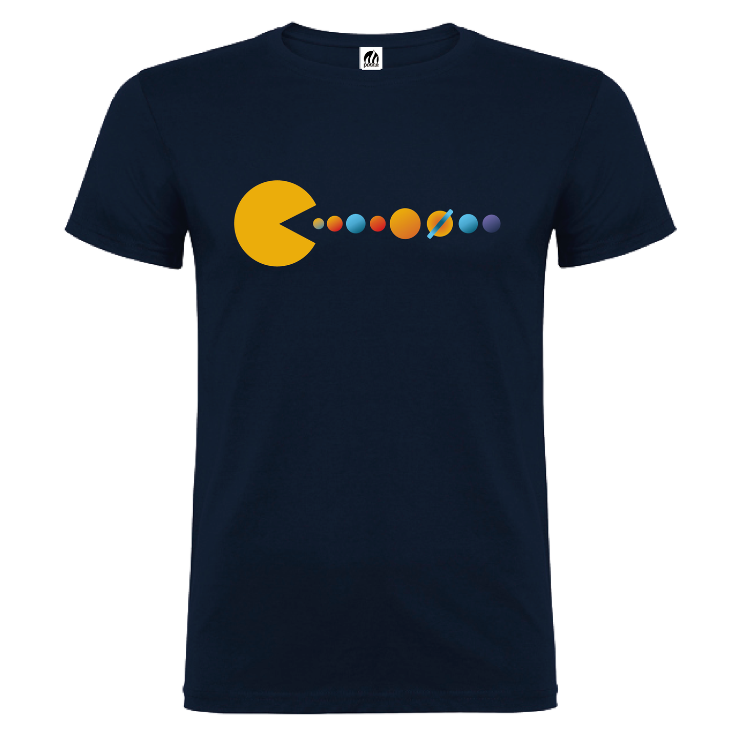 Camiseta Manga Corta Hombre Personalizada "Pac Man Planetas"