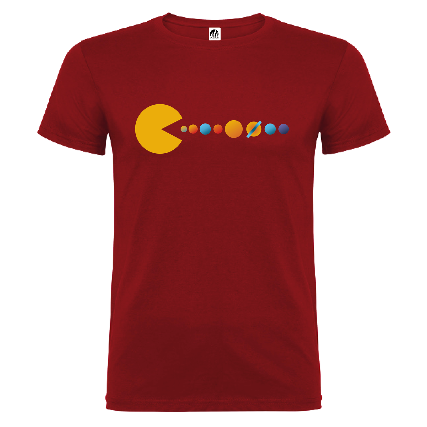 Camiseta Manga Corta Hombre Personalizada "Pac Man Planetas"