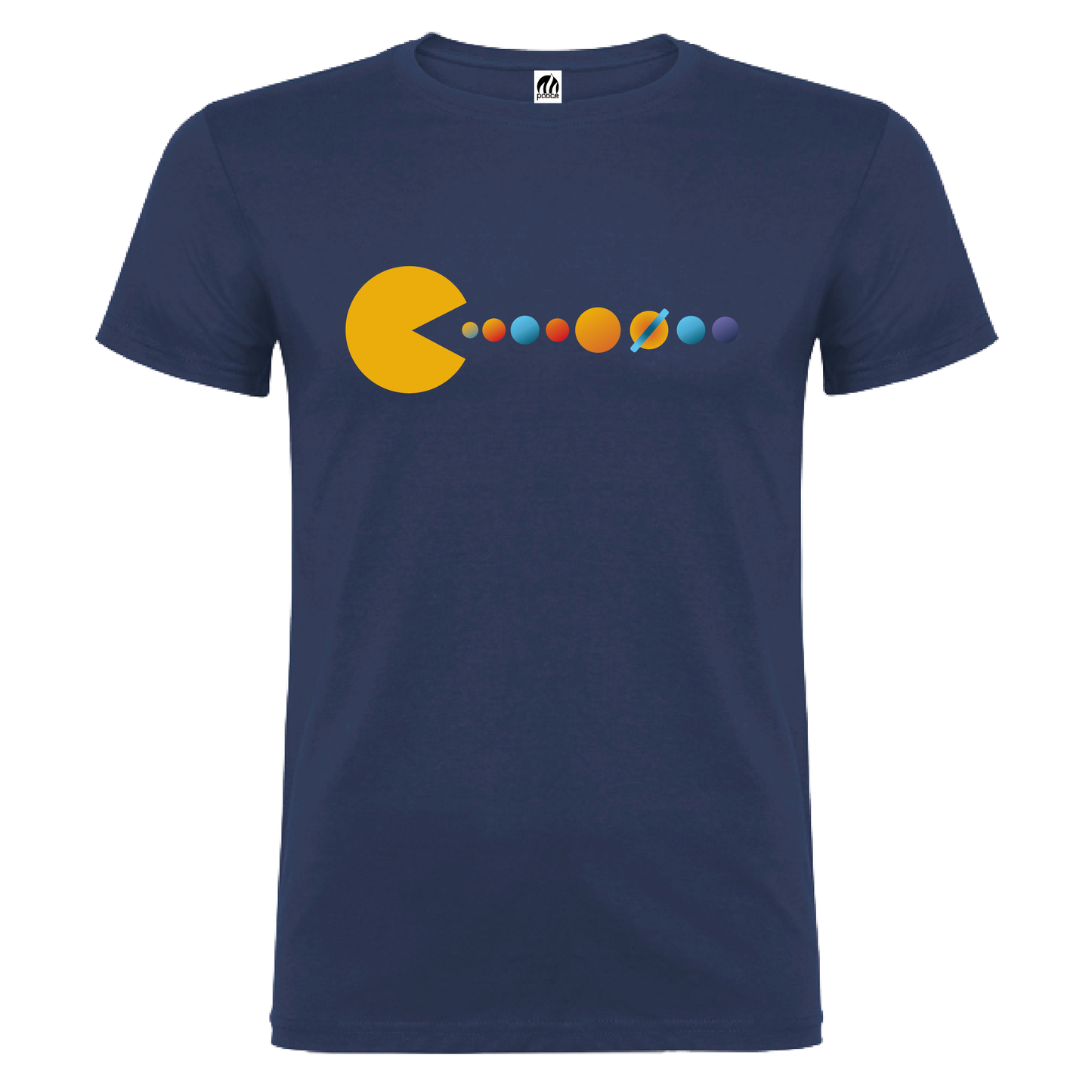 Camiseta Manga Corta Hombre Personalizada "Pac Man Planetas"