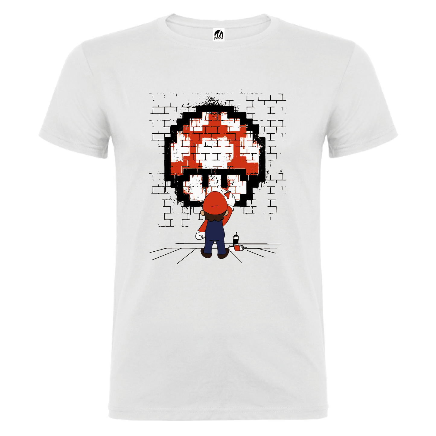 Camiseta Manga Corta Hombre Personalizada "Mario Bros Graffiti"