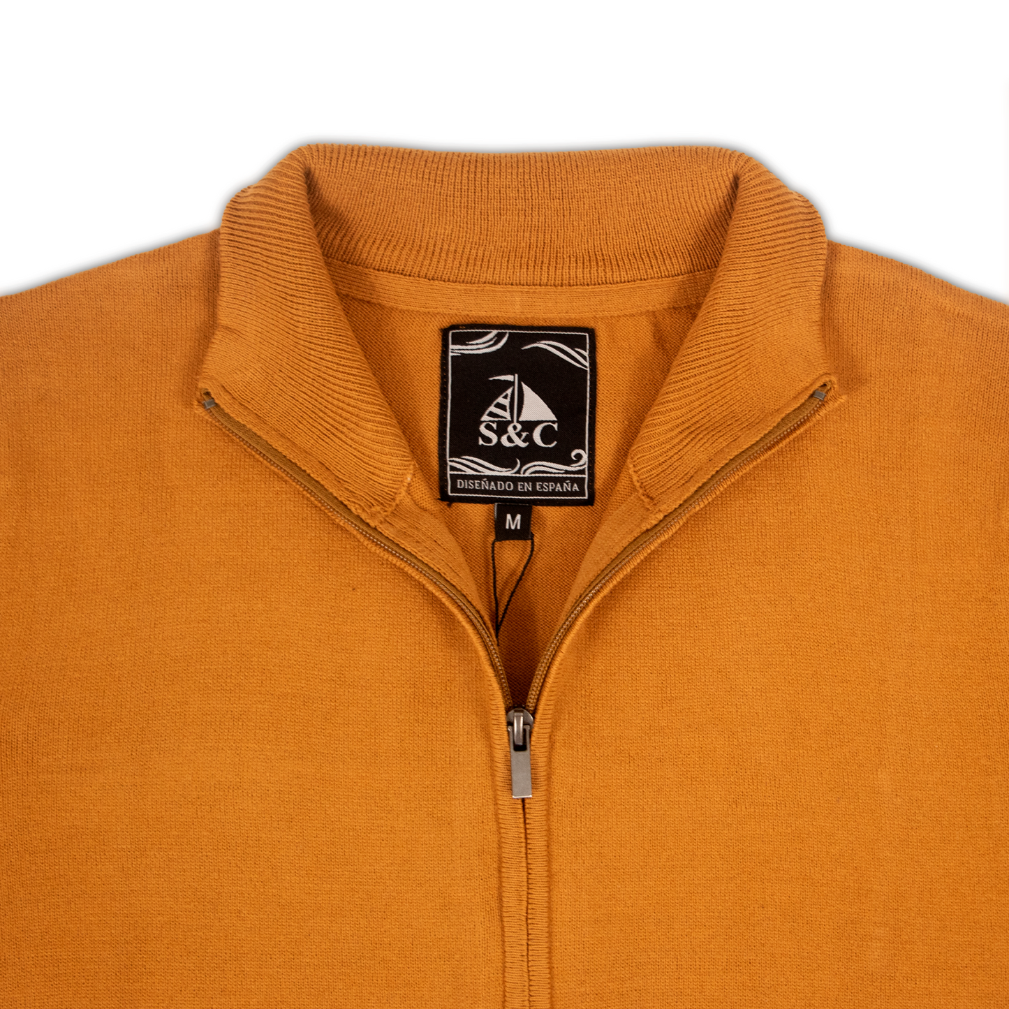 Chaqueta Hombre de Punto Mostaza