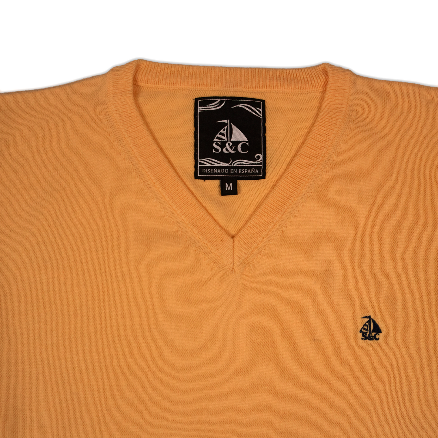 Jersey Hombre Cuello Pico Mostaza