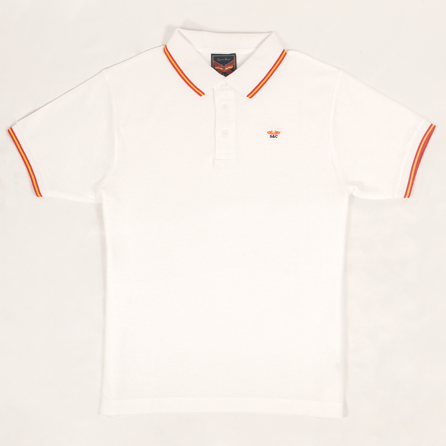 Polo hombre manga corta NATION Blanco