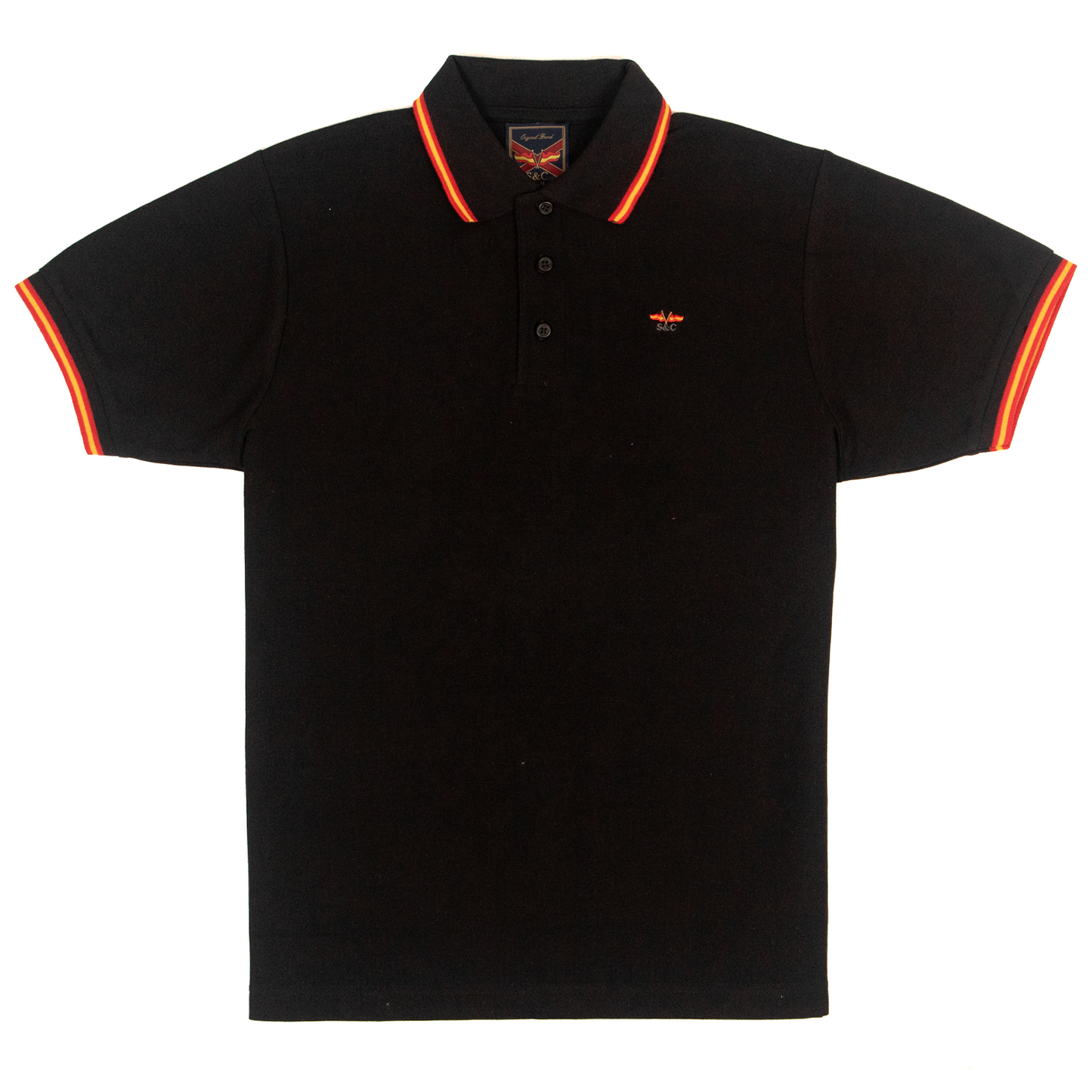 Polo hombre manga corta NATION Negro