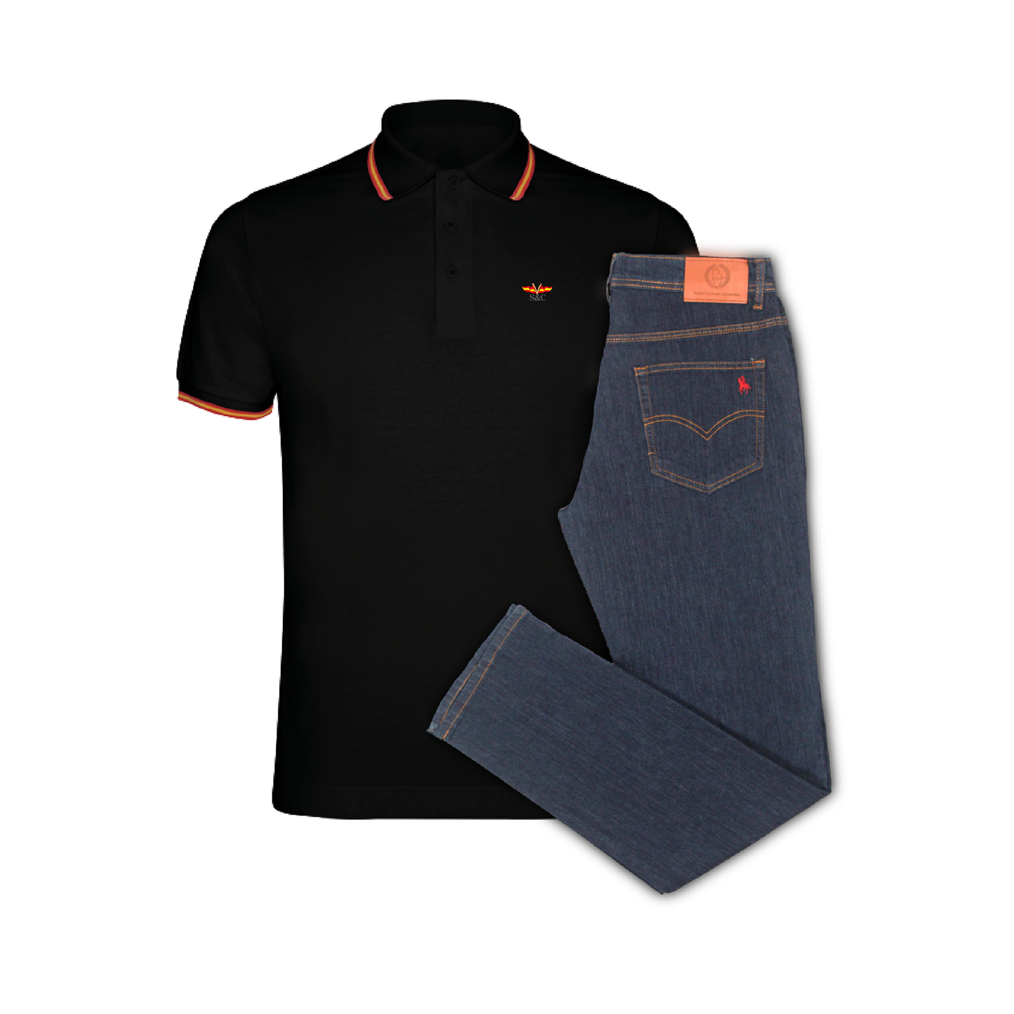 Conjunto Hombre Polo Nation y Vaquero Oscuro Valencia
