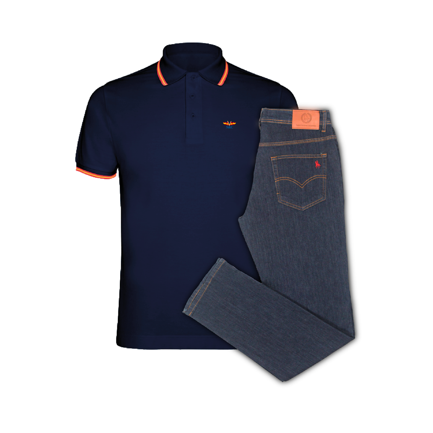 Conjunto Hombre Polo Nation y Vaquero Oscuro Valencia