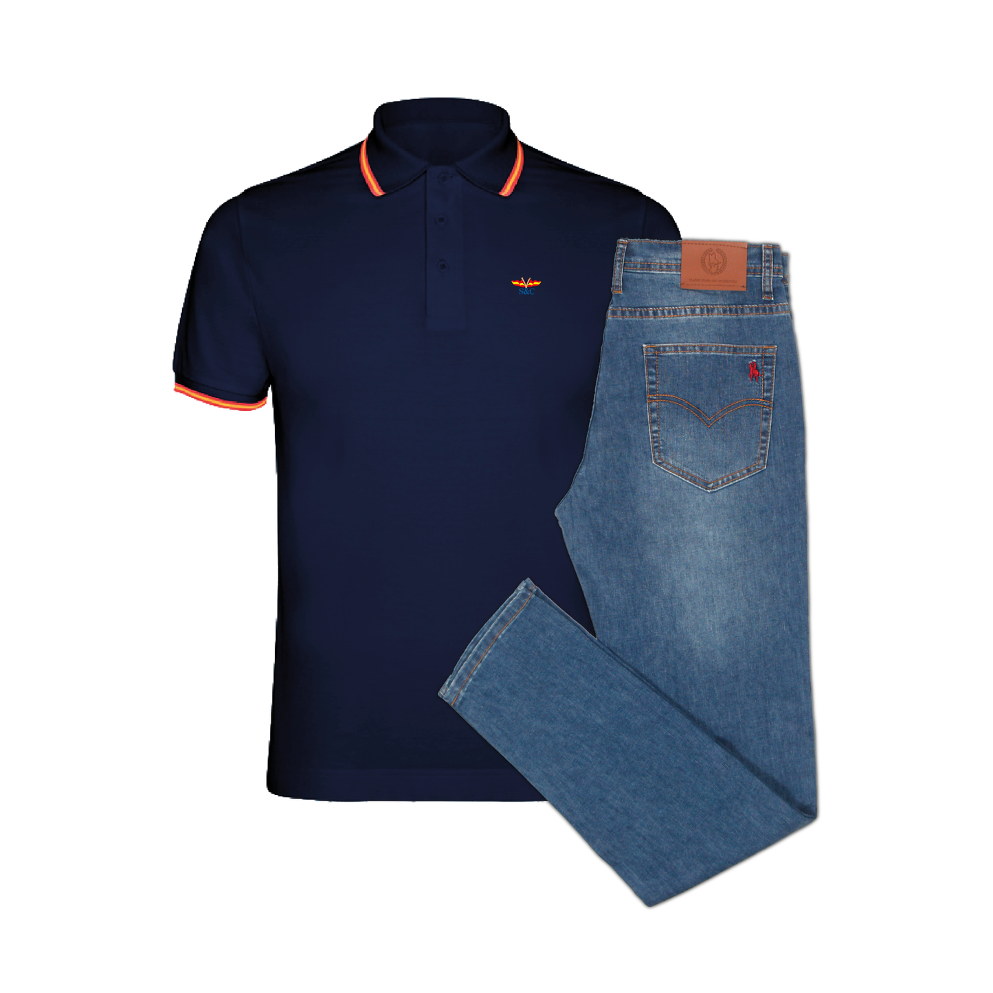 Conjunto Hombre Polo Nation y Vaquero Claro Ibiza
